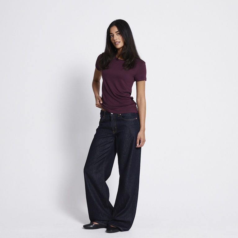 Soft feel tee "Liv" Plum